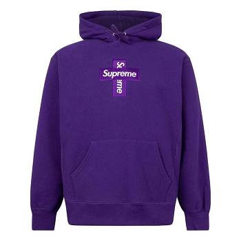 Sudadera Con Capucha Supreme Cross Box Logo Moradas | Supreme 106HK